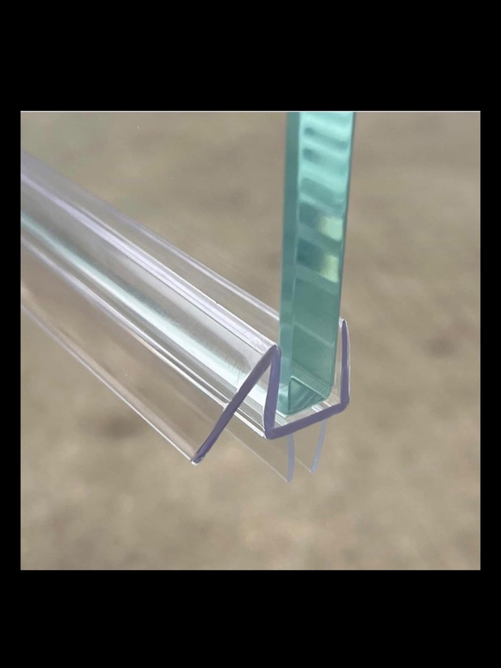 Frameless Shower Door Bottom Seal for 1/4" (6mm) Thick Shower Glass, 36" Long